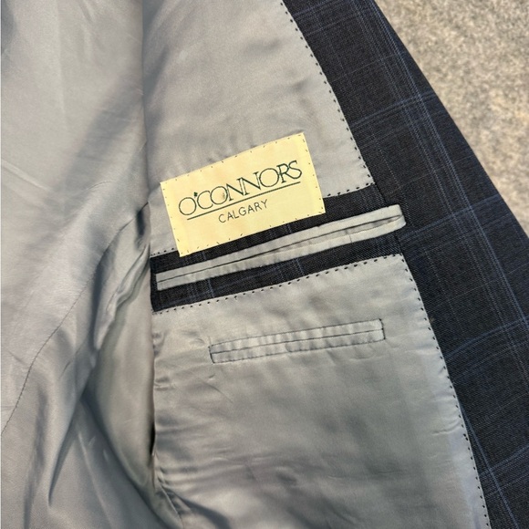 Ermenegildo Zegna Men's Navy Plaid Wool Suit Jacket Blazer 56L - Picture 6 of 11